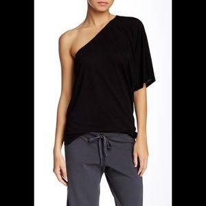 NWT MICHAEL STARS one shoulder dolman top slub